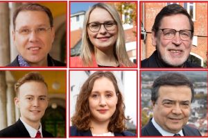 o.v.l.: Sinan Sert, Natalie Pawlik, Steffen Hensel. u.v.l.: Rory Taylor, Natalie Peterek, Ali Bulut (Stadtrat)